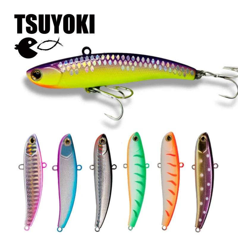 TSUYOKI Vibration Sinking Baits Winter Fishing Lure Lipless VIB Rattin Wobbler Ice Balance Rattlin Lures For Pike IMA Koume Lure