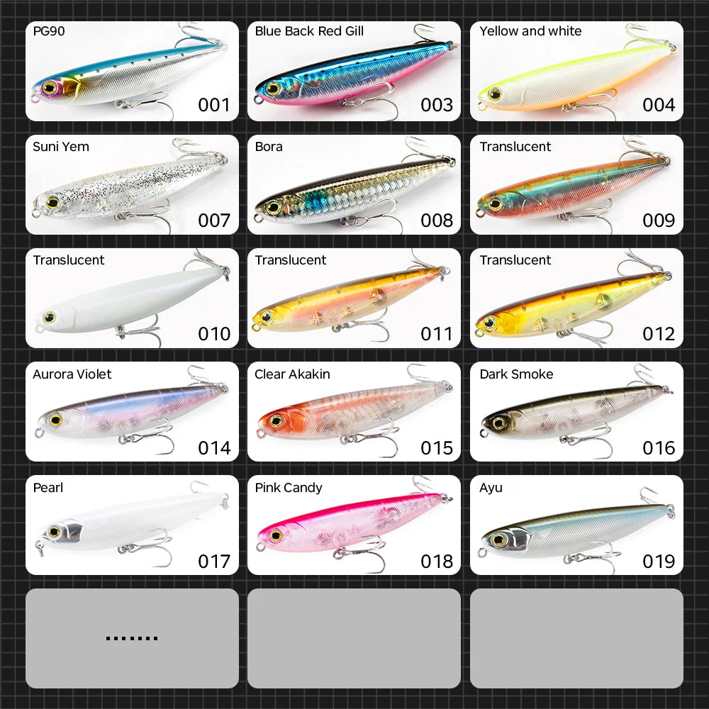 Hunthouse Floating Topwater Pencil Fishing Lure Hard Bait Surface WTD Wobblers Trolling 100/90/60mm Saltwater For Bass Tackle
