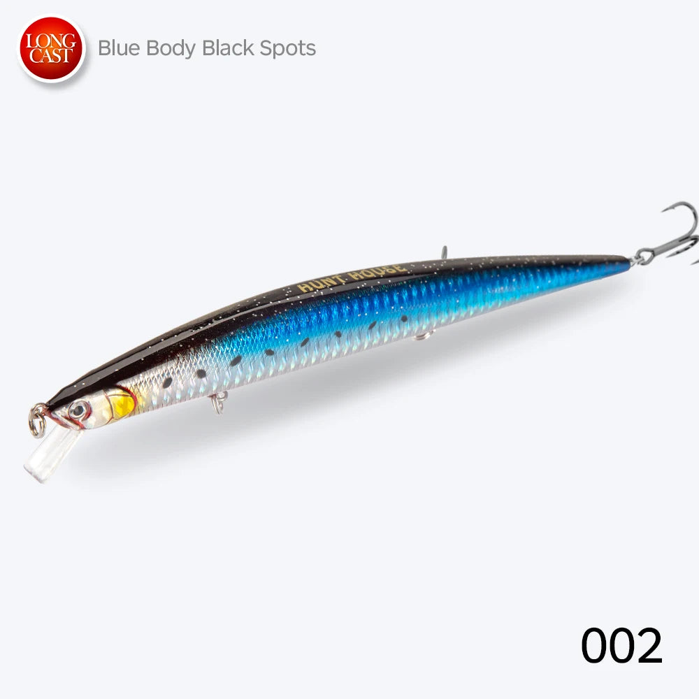 Hunthouse 175mm 24.5g Tide Minnow Fishing Lure Slim Flyer Hard Bait Floating Wobblers Saltwater For Seabass Bass Fish Tackle