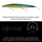 TSUYOKI Sinking Minnow Fishing Lures Black Bass Pike Artificial Tungsten Jerkbait Wobbler Silent Assassin 140S DW92 140mm 26g