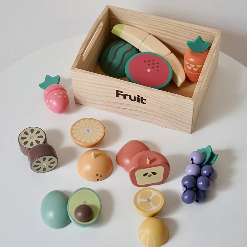 Product photo of Wooden Produce Playset, the best Toy Kitchens gift idea for sale on Glenmore, a store where you can find the perfect Toy for your home, hobbies, video games, or gifting—all in one place, curated for you.