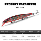 TSUYOKI Flirt Minnow Wobbler Jackall Magsquad 128sp Hard Plastic Lure Artificial Lures Bass Pike ABS Wobbler for Fish Jerk Bait