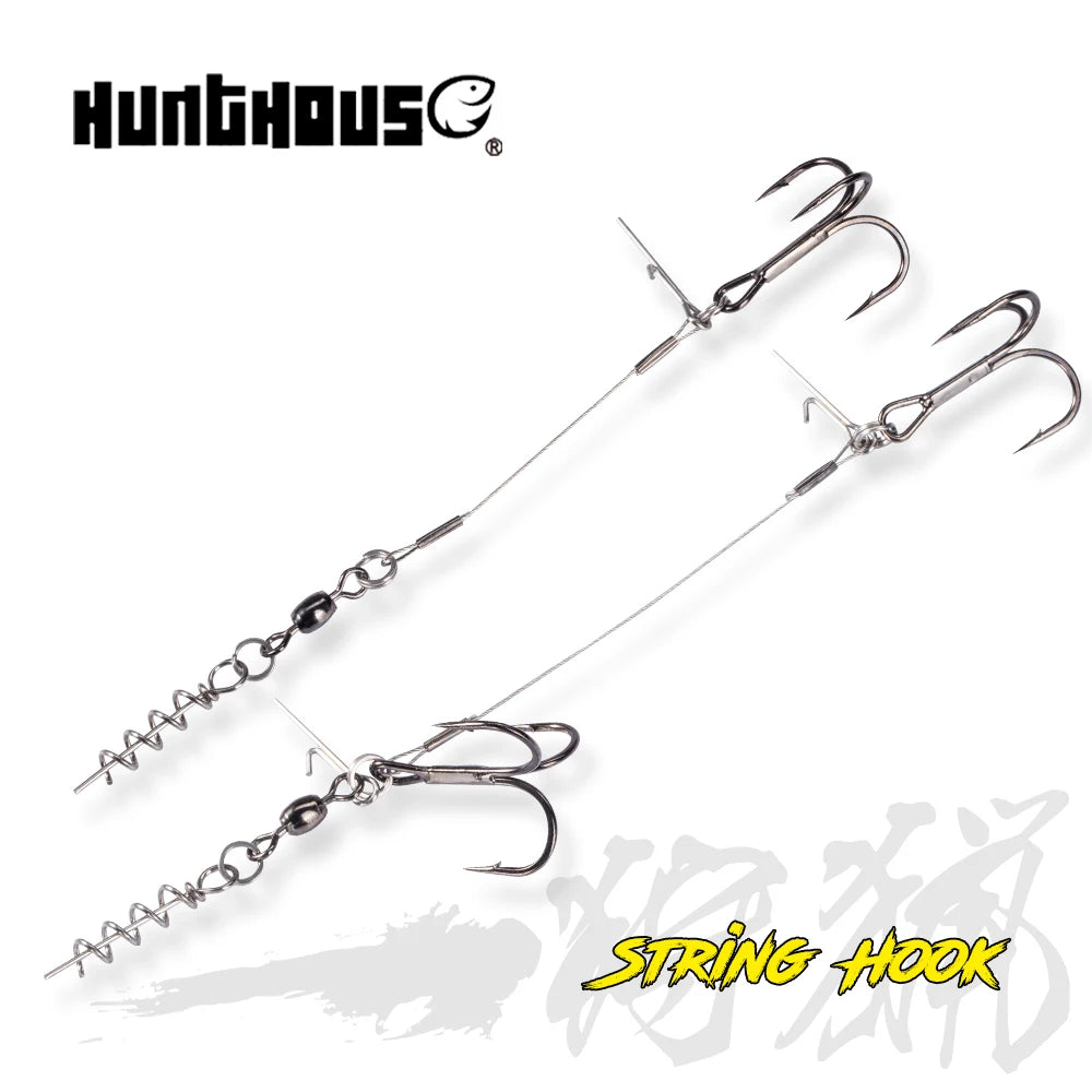 Hunthouse Soft Lure Rig Single Double Hook Rigging 9cm And 12cm For Big Shad Fishing Tackle Fishing Tool Pescar Origin Hook
