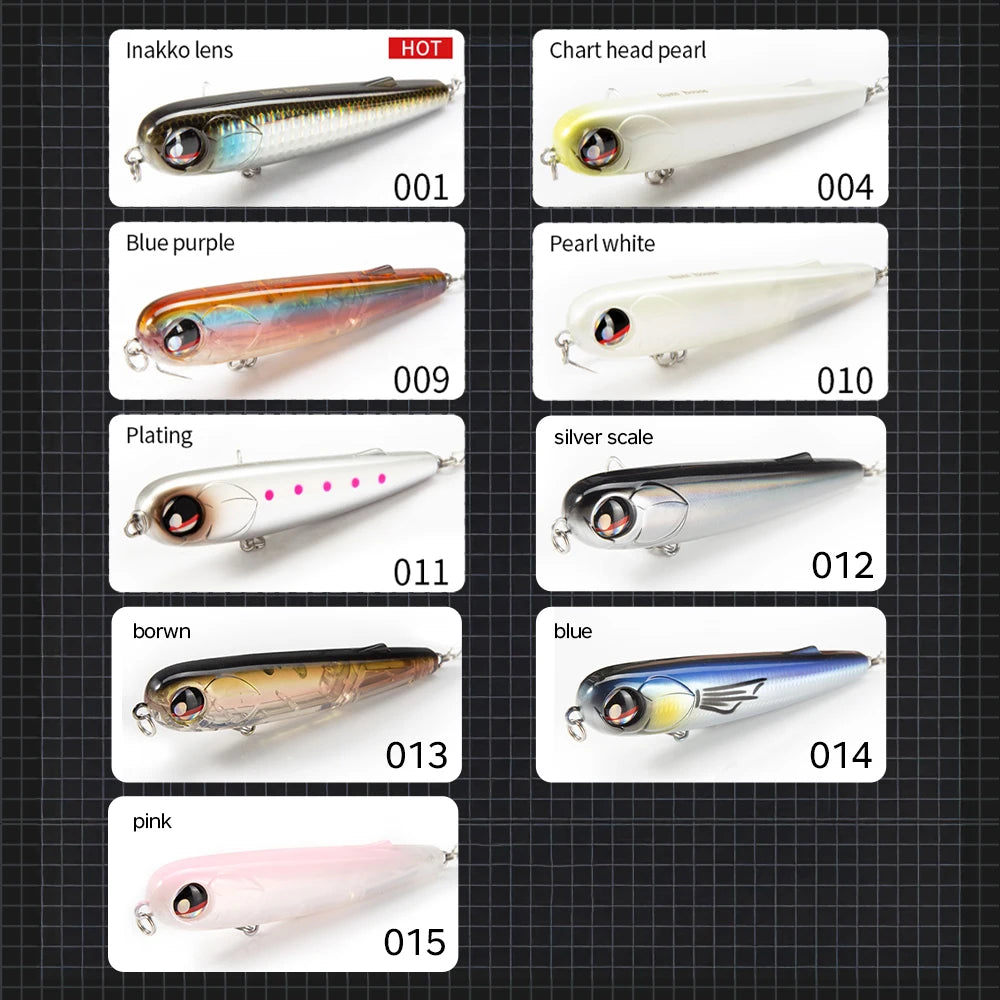 Hunthouse Pencil Fishing Lure 95mm 18g WTD Surface Topwater Floating Wobbler Artificial Hard Bait For Seabass Pike Perch LW533