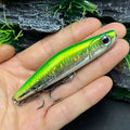 TSUYOKI Sinking Pencil Popper Lure 80mm 18g Japan Fishing Lure Ima Yoichi 80 Stickbait Wobbler for Barracuda SeaBass Bluefish