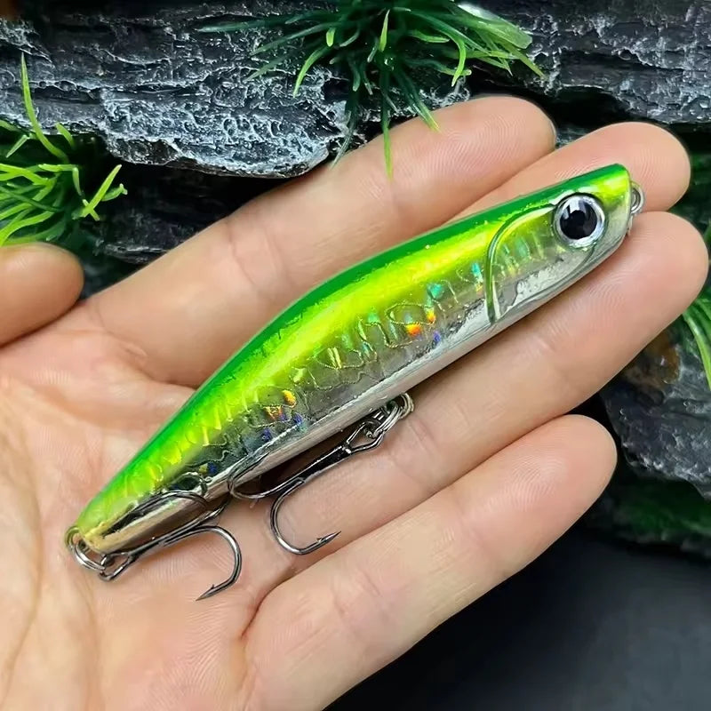 TSUYOKI Sinking Pencil Popper Lure 80mm 18g Japan Fishing Lure Ima Yoichi 80 Stickbait Wobbler for Barracuda SeaBass Bluefish