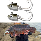 TSUYOKI 2PCS/Bag Jig Head Fishing Lure 5g 10g 15g 25g 40g Jigging Lure for Seabass Grouper Artificial Jigging Head Spinning Bait