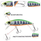 TSUYOKI Sinking Minnow Stream Lure 46mm 5g Jerkbaits Wobbler Bait for Rainbow Trout Bass Duo Spearhead Ryuki 46 Fishing Tackle