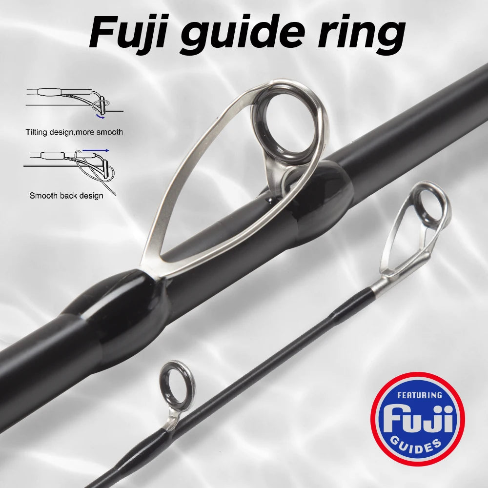 Hunthouse 3m Shore Spinning Fishing Rod Lure WT20-80g Almighty Fujl Carbon Fiber 2 Section Saltwater Pike Seabass Fish Tackle