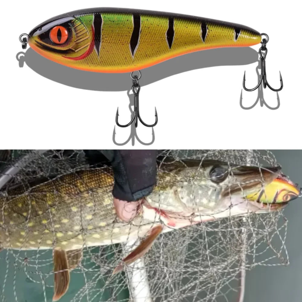 TSUYOKI 20/30/50g Sinking Jerkbait Slider Swim Glidebait 120 Westin Artificial Wobblers Loud Sound Fishing Lure for Pike Zander