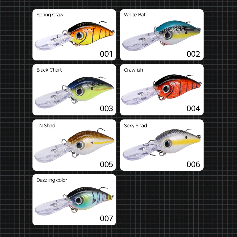 Hunthouse Crankbait Fishing Lure 60mm/13g 75mm/18g Long Lip Hard Crank Floating Bait For Seabass Deep Diving Wobbler LW903