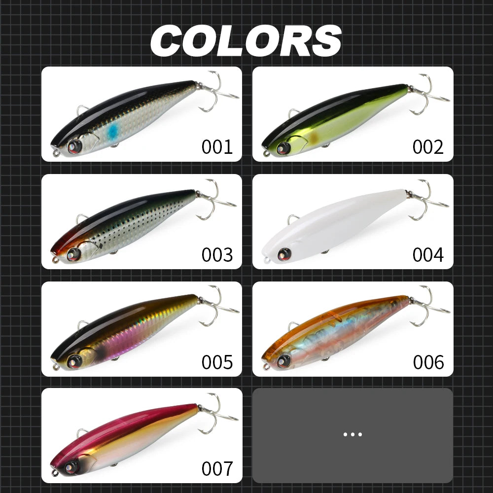 Hunthouse Floating Pencil Fishing Lure 100mm/17.6g Surface Rattle Ball Hard Baits Topwater WTD For Pike Bass Fish Tackle