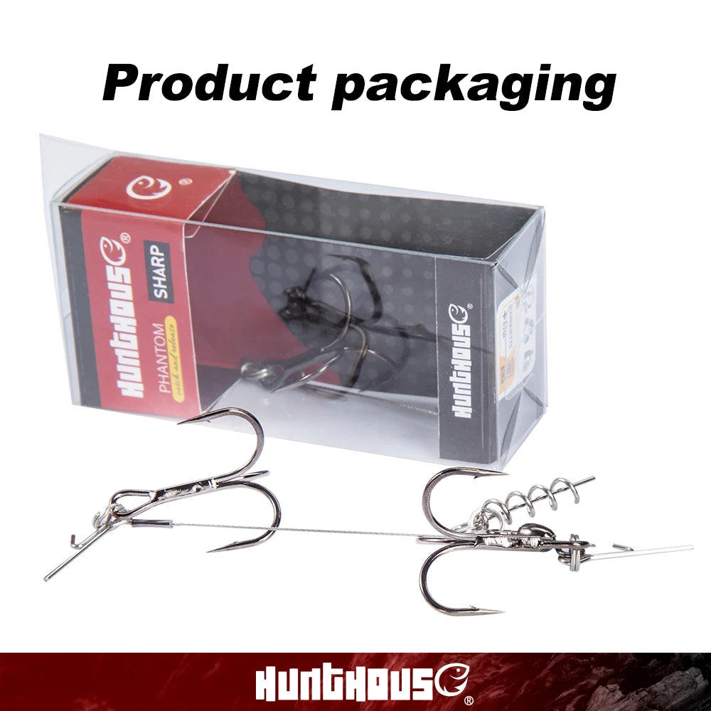 Hunthouse Soft Lure Rig Single Double Hook Rigging 9cm And 12cm For Big Shad Fishing Tackle Fishing Tool Pescar Origin Hook