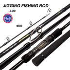 Hunthouse 3m Shore Spinning Fishing Rod Lure WT20-80g Almighty Fujl Carbon Fiber 2 Section Saltwater Pike Seabass Fish Tackle