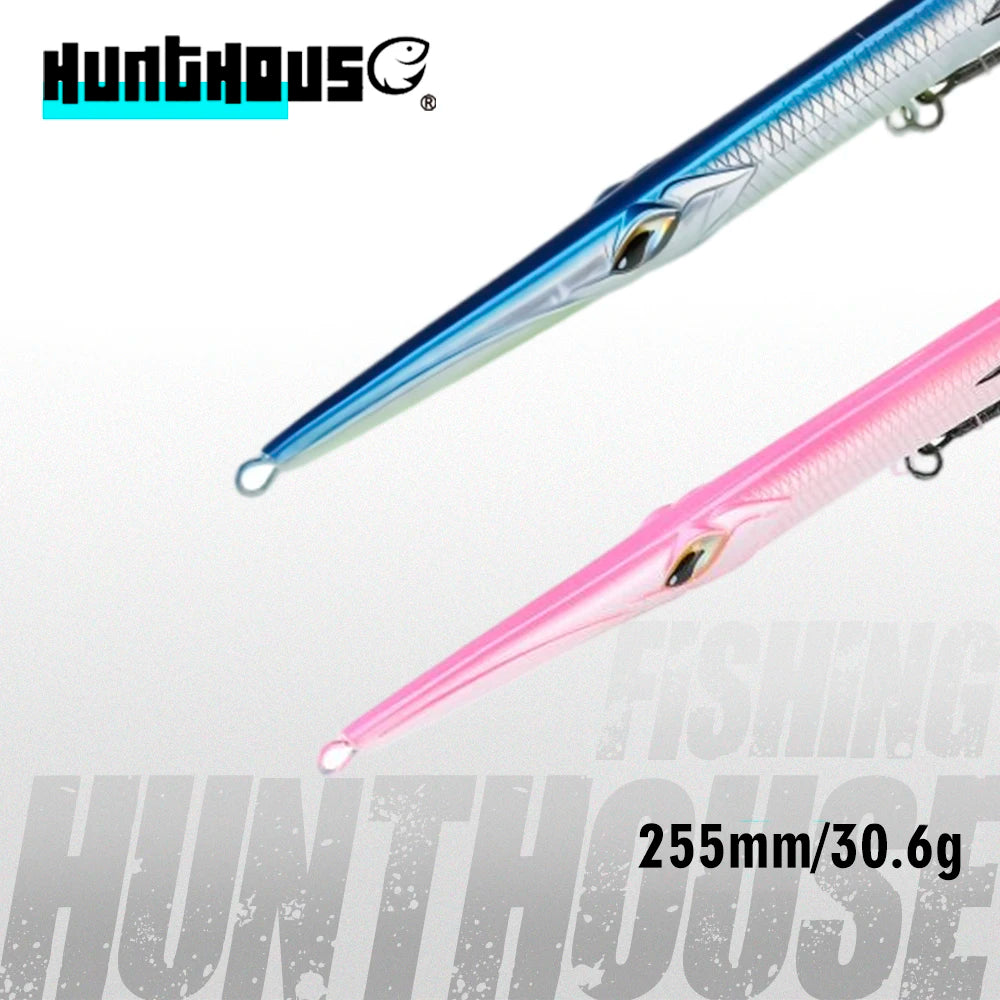 Hunthouse 2PCS Sea Trolling Fishing Bait 255mm/30.6g Saltwater Sinking Hard Needle Lure Swimbait For Bluefish Fishing Tackle