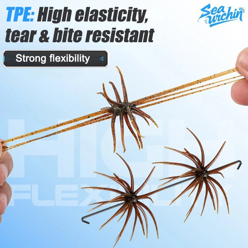 1/2pcs Sea Urchin Fishing Lure Silicone Urchin Soft Bait for Bream Sea Bass Mandarin Tilapia Topmouth Culter Lures Swimbaits