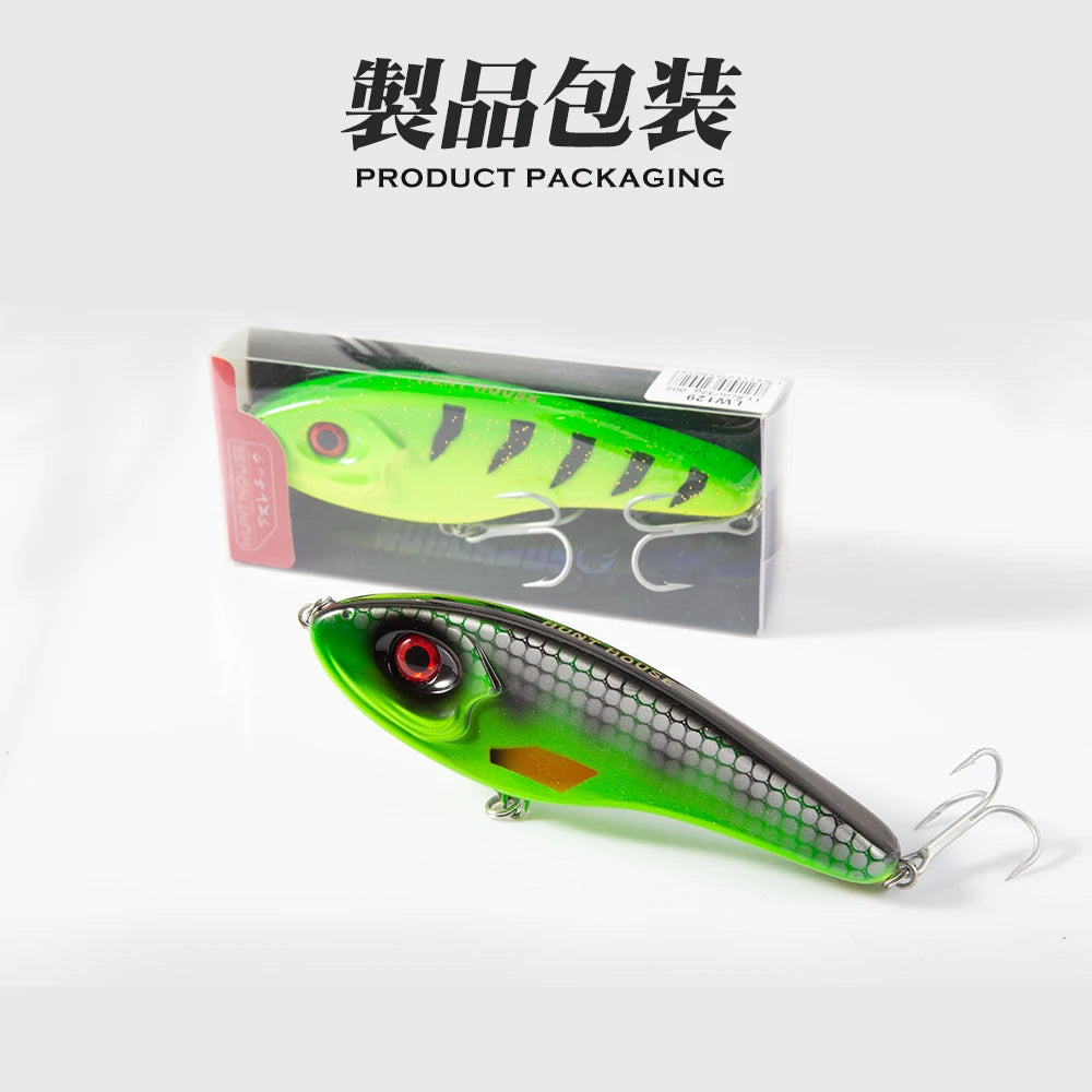 Hunthouse Musky Buster Jerkbait Fishing Lures 115mm 32g Vib Bait Slow Sinking Jerkbaits Fishing Tackle For Sea Bass Pike LW129