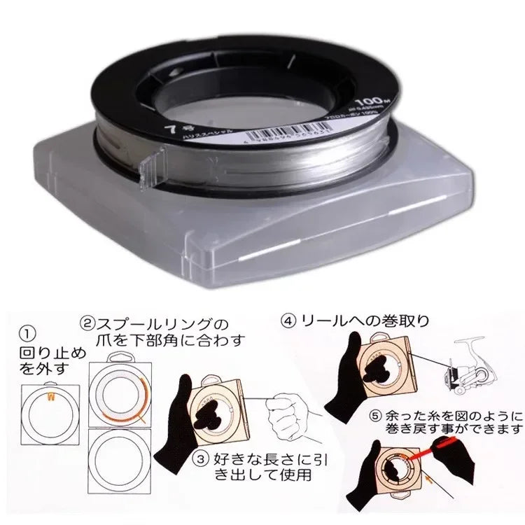 YGKDFC Japan Original 100M 100% Super Strong Fluorocarbon Fishing Line Carbon Line Front Wireway Transparent Monofilament