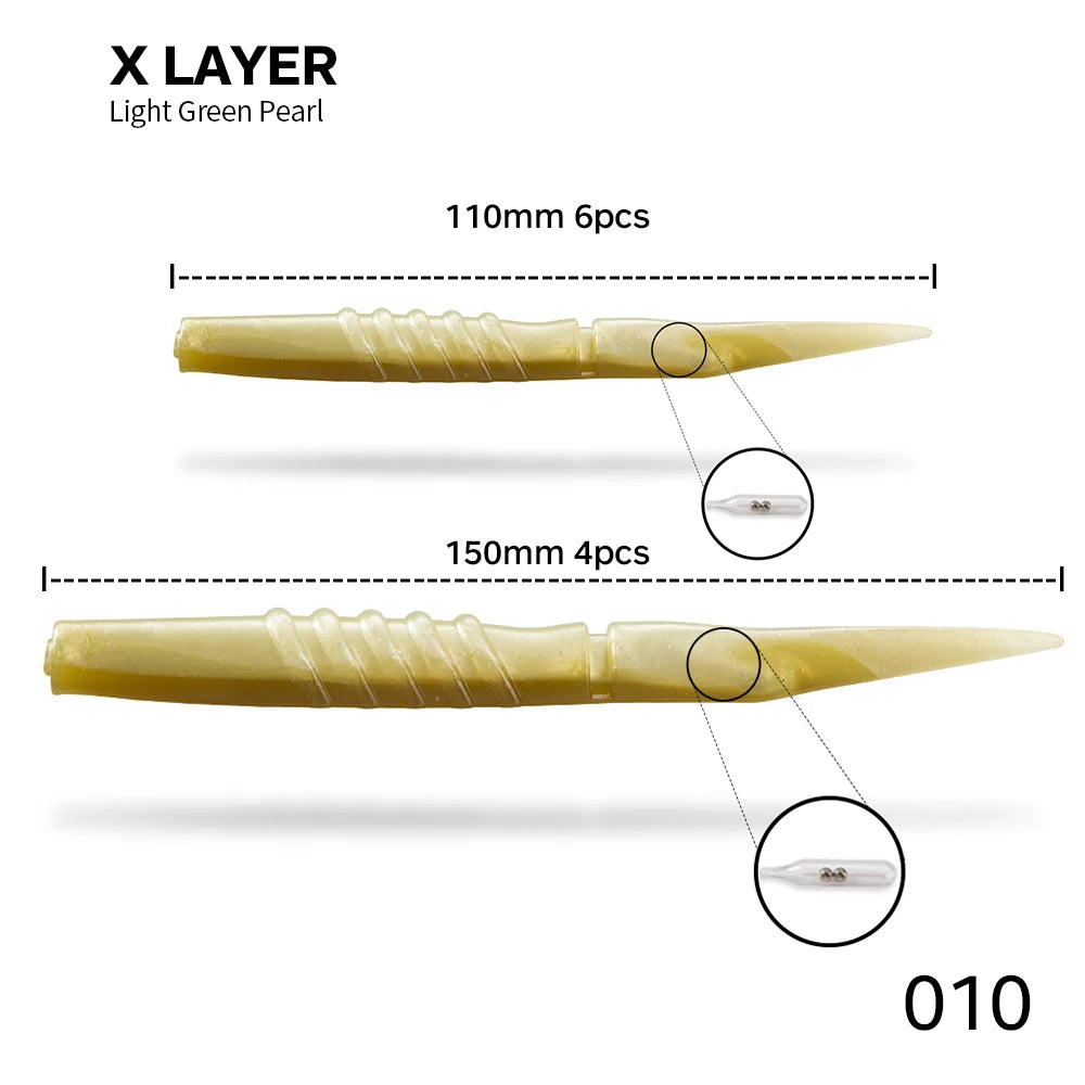 Hunthouse Official Store Soft Lure 110mm/5.3g/6pcs 150mm/14g/4pcs With Rattles PVC Material Lure For Fishing Pike Bass Fish