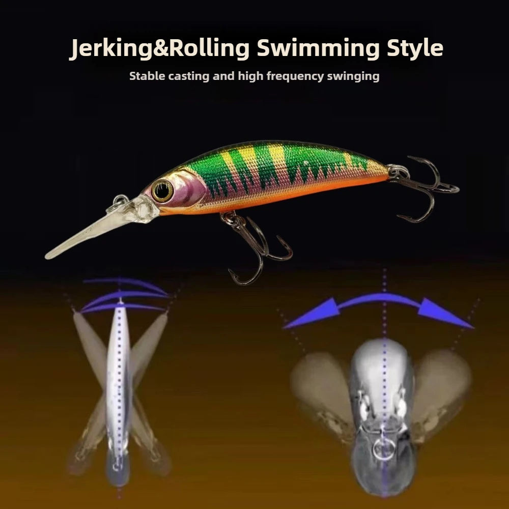 TSUYOKI Trout Minnow 50mm 5g Sinking Fishing Lure Diving 0.8-1.5m Ima Sukari 50SS Deep Wobbler Pesca Rainbow Trout Salmon Baits