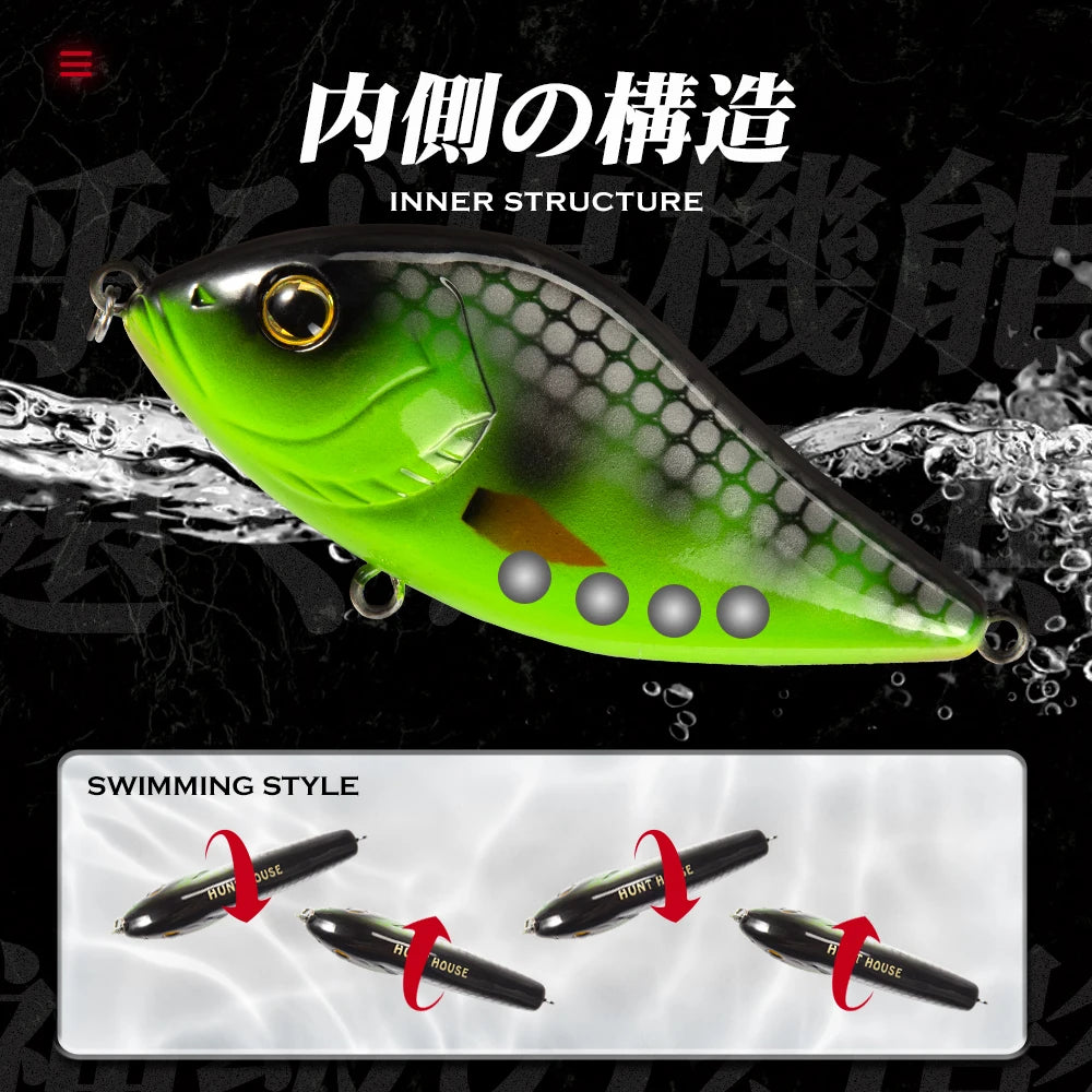 Hunthouse Crankbaits Jerkbait VIB Fishing Lure Freshwater Slow Sinking 7cm/17g 10cm/47g Pike Pesca Leurre Loud Sound Lw130