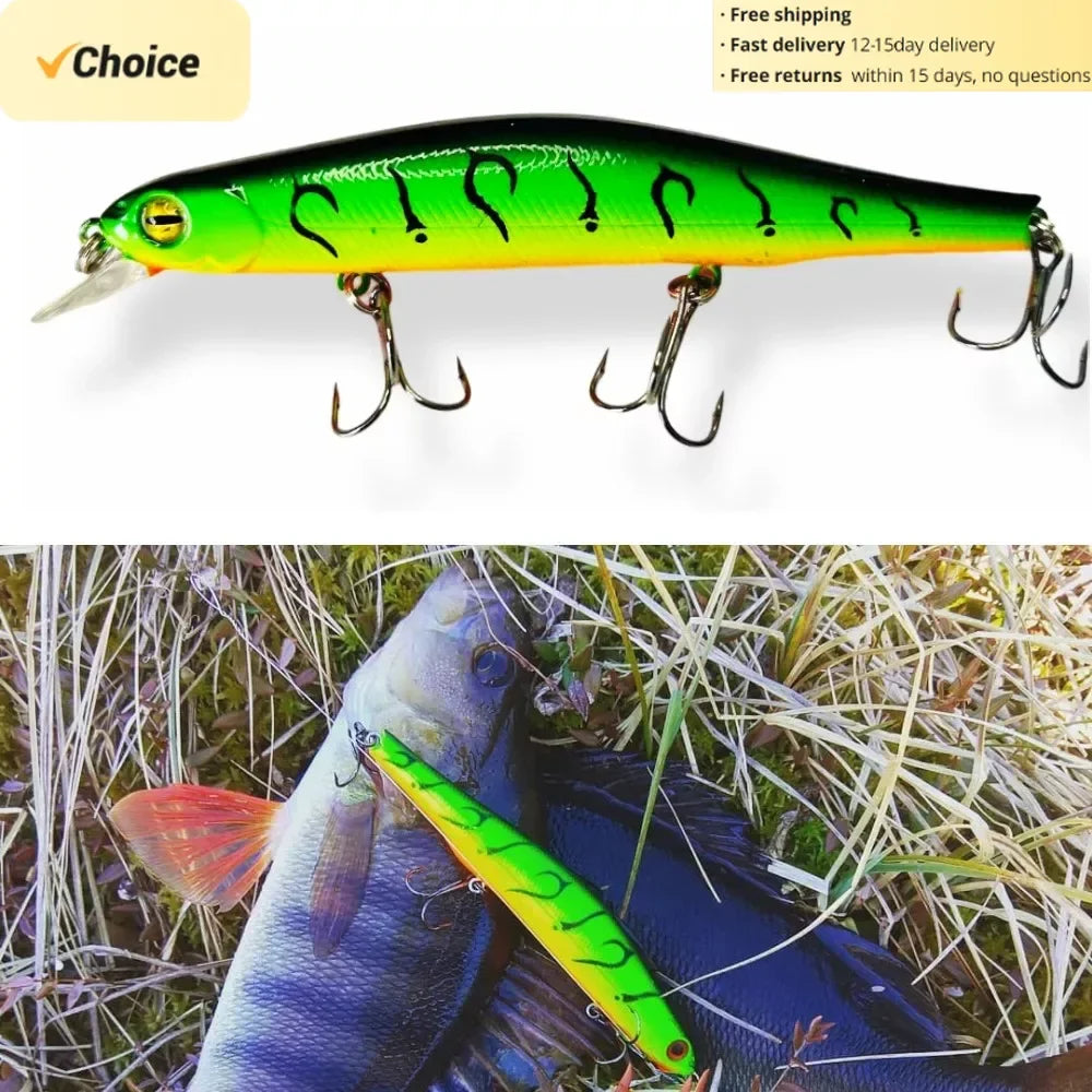 TSUYOKI Minnow Wobblers Watson 110mm 17g Magnet Weight System Long Cast Fishing Lure, Dive 0.8-1.2m Jerkbaits, ZipBait Orbit 110