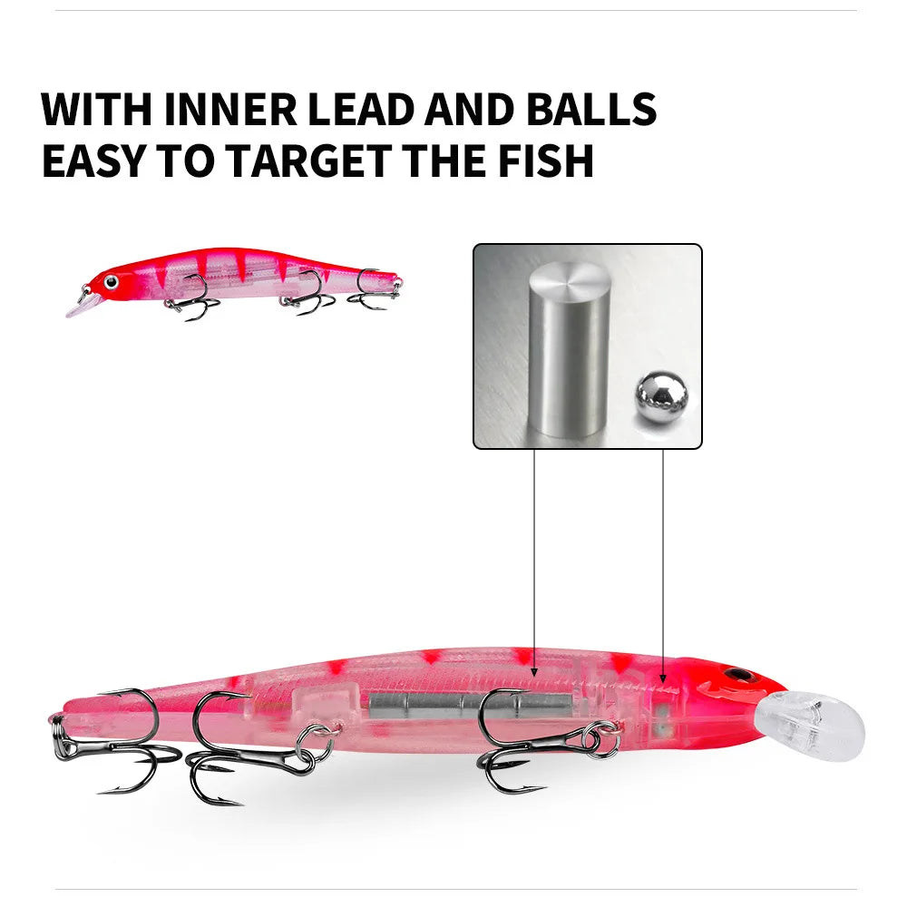 TSUYOKI Minnow Wobblers Watson 110mm 17g Magnet Weight System Long Cast Fishing Lure, Dive 0.8-1.2m Jerkbaits, ZipBait Orbit 110