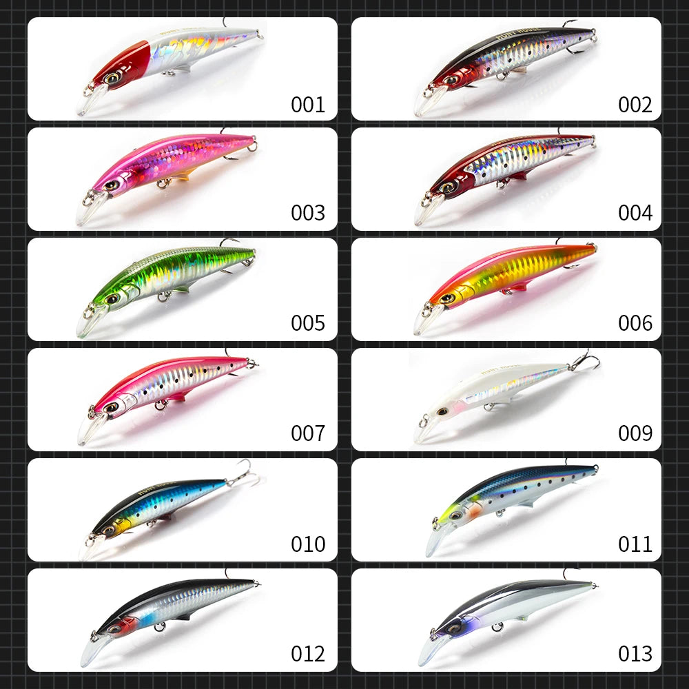 Hunthouse Fishing Lures Sinking Minnow Lure 95mm 120mm Long Casting Hard Bait Artificial Swimbait Jerkbaits For Bass Tackle