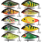 TSUYOKI Slow Sinking Slider Jerkbait Loud Sound Pike Muskies Fishing Crankbait Wobblers, Salmo Slide Jerkbaits, 70mm, 80mm, 90mm