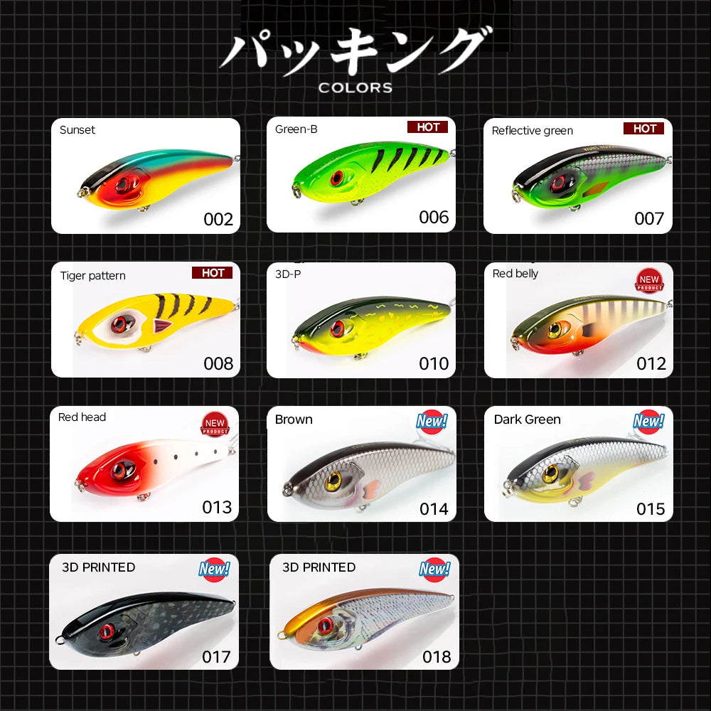 Hunthouse Jerkbait Fishing Lure Loud Sound Pencil Baits Pike Lure Slow Sinking Artificial 115mm145mm Wobblers Pesca Leurre Perch