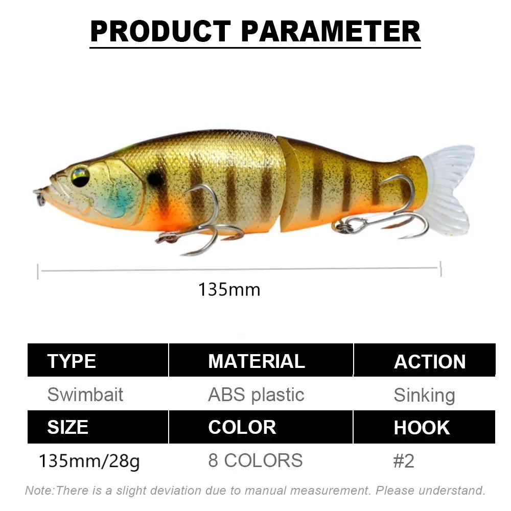 TSUYOKI I-Slide 135 SwimBaits Fishing Lure Jointed Glide Bait Islide 135mm 28g Glidebait Swimbait Sinking Wobbler For Bass Pike