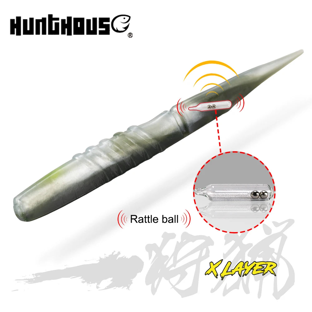 Hunthouse Official Store Soft Lure 110mm/5.3g/6pcs 150mm/14g/4pcs With Rattles PVC Material Lure For Fishing Pike Bass Fish