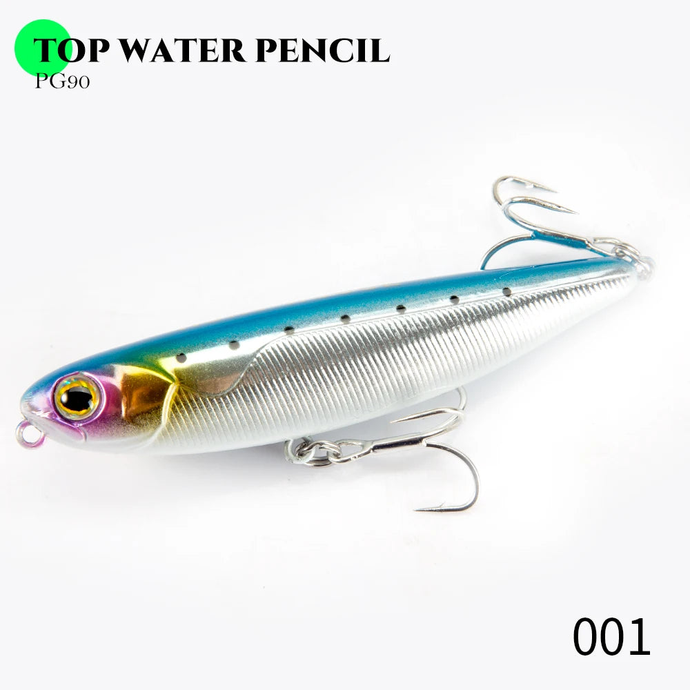 Hunthouse Floating Topwater Pencil Fishing Lure 60mm 90mm 100mm Surface Hard Bait WTD Saltwater For Pike Bass Trout Fish Tackle