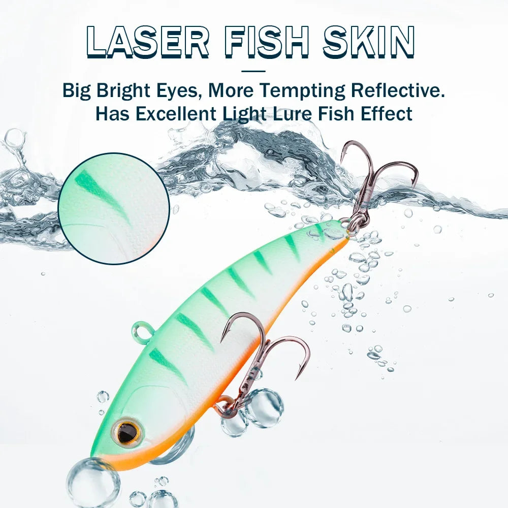 TSUYOKI Vibration Sinking Baits Winter Fishing Lure Lipless VIB Rattin Wobbler Ice Balance Rattlin Lures For Pike IMA Koume Lure