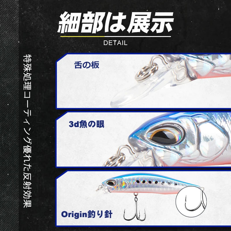 D1 Minnow Fishing Lure 77mm 8.4g Suspending Freshwater Jerkbait Artificial Hard Wobblers For Pike Bass Fishing Tackle DT5010
