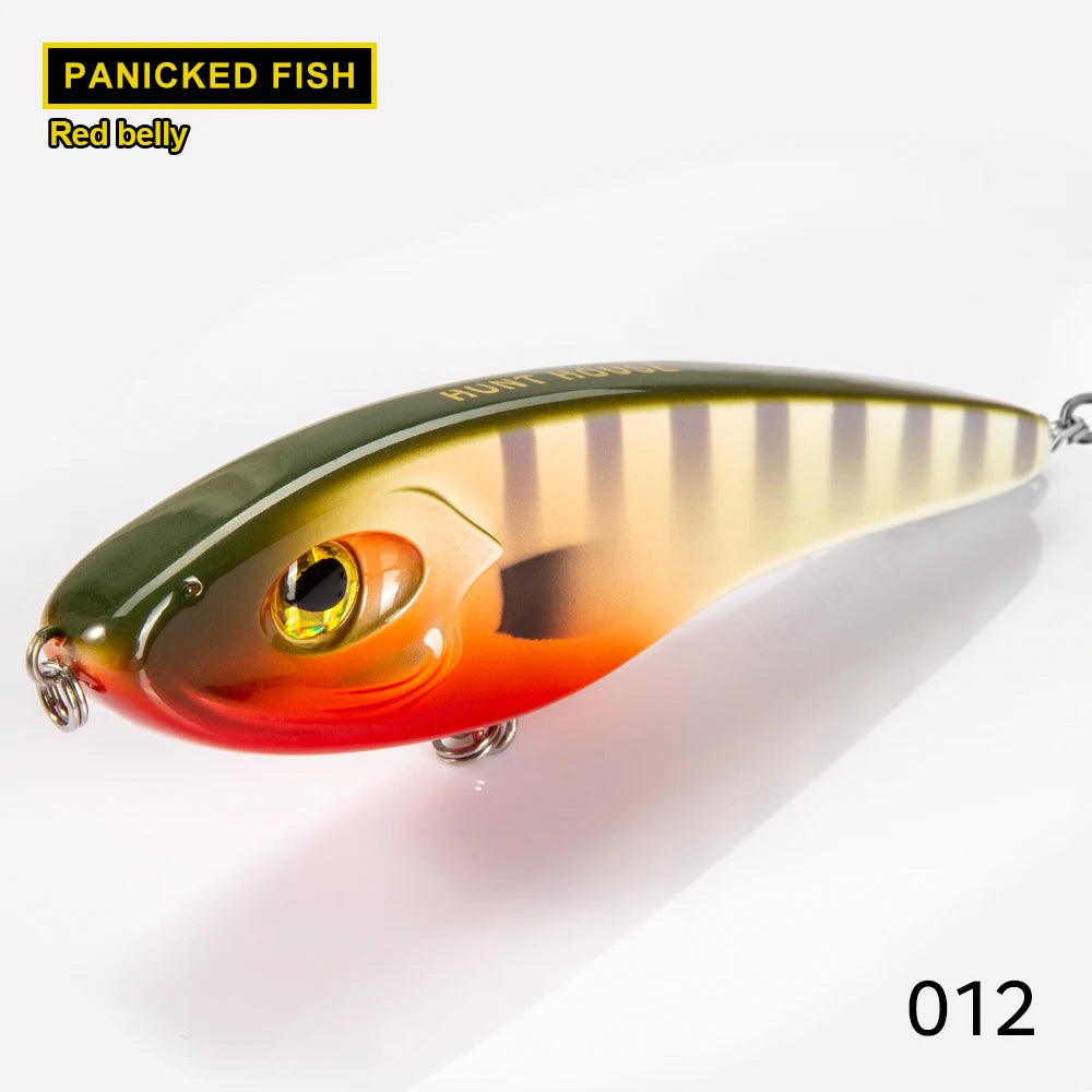 Hunthouse Musky Buster Jerkbait Fishing Lures 115mm 32g Vib Bait Slow Sinking Jerkbaits Fishing Tackle For Sea Bass Pike LW129