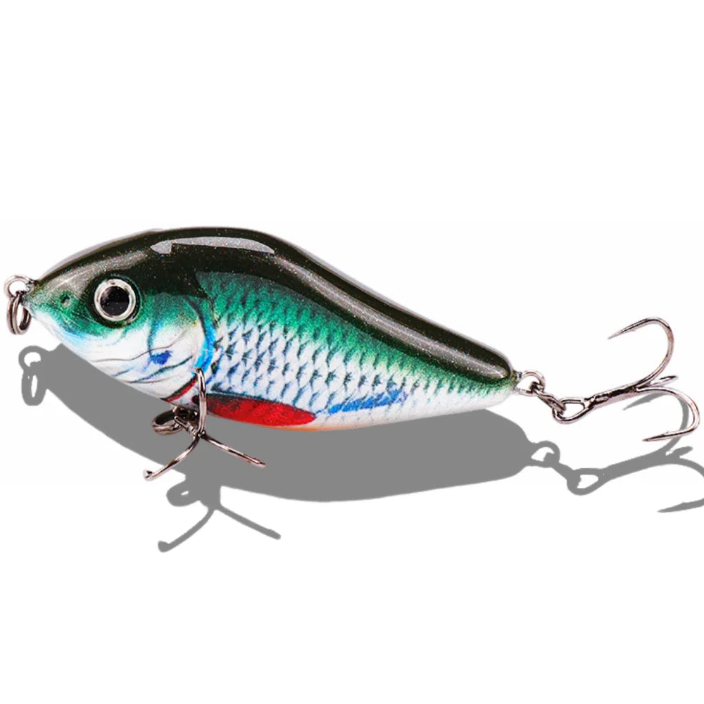 TSUYOKI Slow Sinking Slider Jerkbait Loud Sound Pike Muskies Fishing Crankbait Wobblers, Salmo Slide Jerkbaits, 70mm, 80mm, 90mm