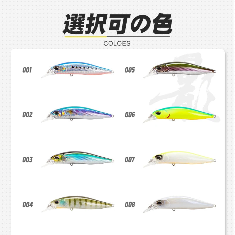 D1 Minnow Fishing Lure 77mm 8.4g Suspending Freshwater Jerkbait Artificial Hard Wobblers For Pike Bass Fishing Tackle DT5010