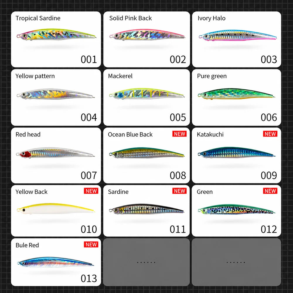 Hunthouse Sinking Pencil Fish Lure 125mm 40g 175mm 50g Saltwater Long Cast Hard Bait Wobbler for Sea Bass Pike Fishing Tackle