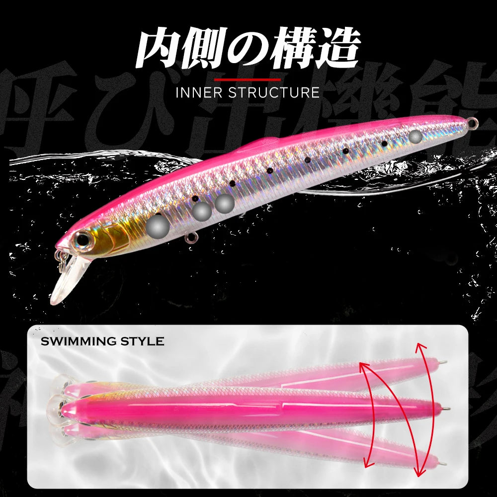 Hunthouse Saruna Minnow 90&125&147mm Floating Lure Wobbler Bait Jerkabit Lure For Fishing Seabass Minnow Bait