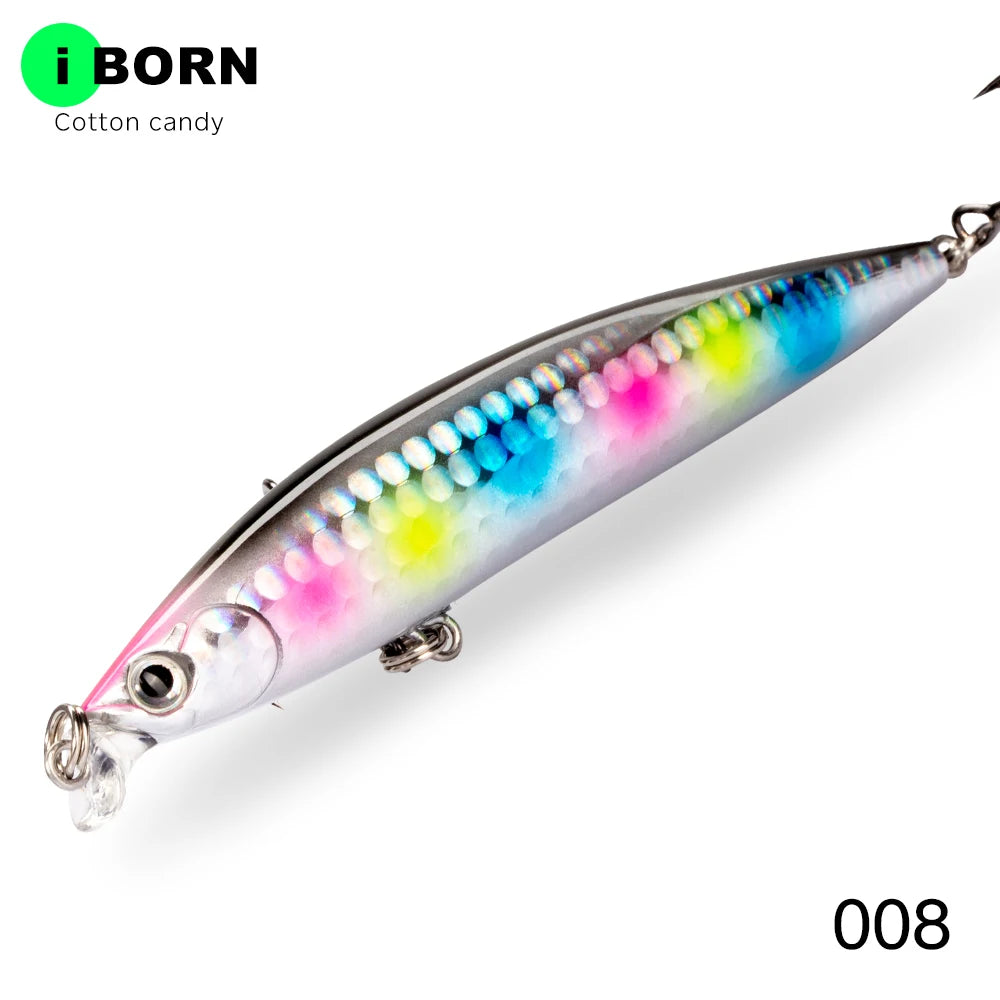 Hunthouse Fishing Shallow IBORN Minnow Lure Floating 78mm/98mm/118mm 8.5g/13g/19g Wobbler Surface Saltwater For Seabass Tackle