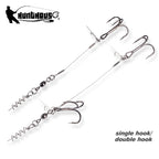 Hunthouse Soft Pike Shad Double Hook Ice Fishing Tools Rig Single Double Hook Rigging Big Fishing Tackle Pike Musky Fish Tackle