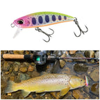 TSUYOKI Sinking Minnow Stream Lure 46mm 5g Jerkbaits Wobbler Bait for Rainbow Trout Bass Duo Spearhead Ryuki 46 Fishing Tackle