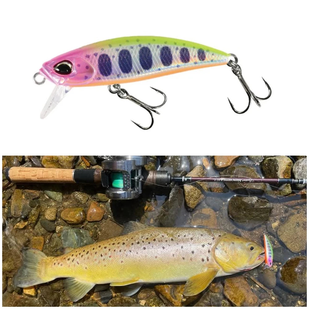 TSUYOKI Sinking Minnow Stream Lure 46mm 5g Jerkbaits Wobbler Bait for Rainbow Trout Bass Duo Spearhead Ryuki 46 Fishing Tackle
