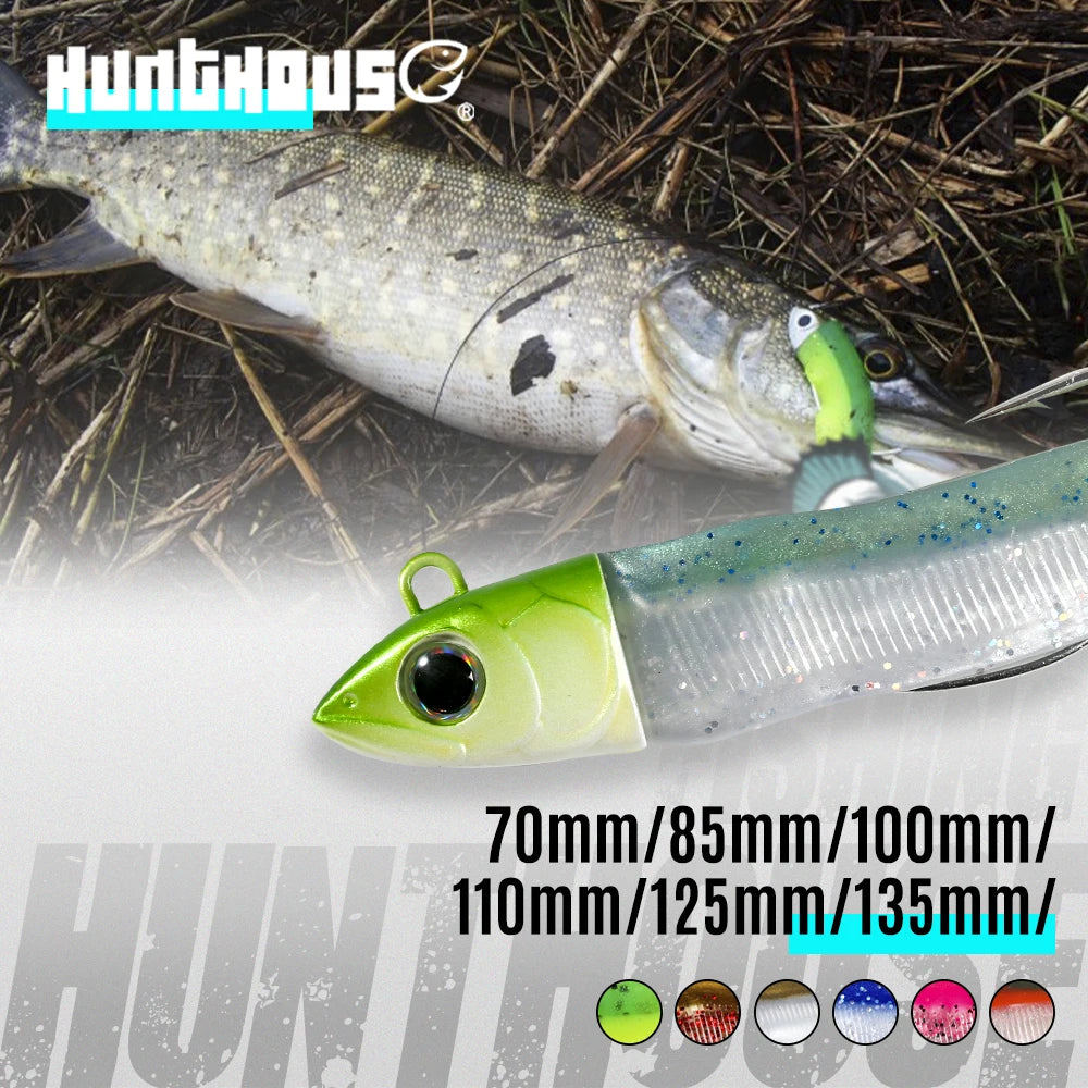 Hunthouse Barret Minnow 70mm 7g  Silicone Soft Fishing Lure Artificial Bait Fishing Tackle For Bass Pike Leurre Souple LW216