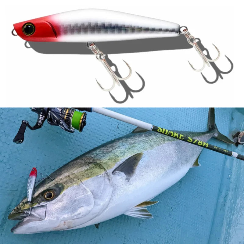 TSUYOKI Sinking Pencil Popper Lure 80mm 18g Japan Fishing Lure Ima Yoichi 80 Stickbait Wobbler for Barracuda SeaBass Bluefish