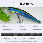 TSUYOKI Pastor 85SP Jerkbait Minnow Fishing Lure Suspending Wobblers Peche Blackfish Isca Artificial Leurre Duo Realis Jerkbait