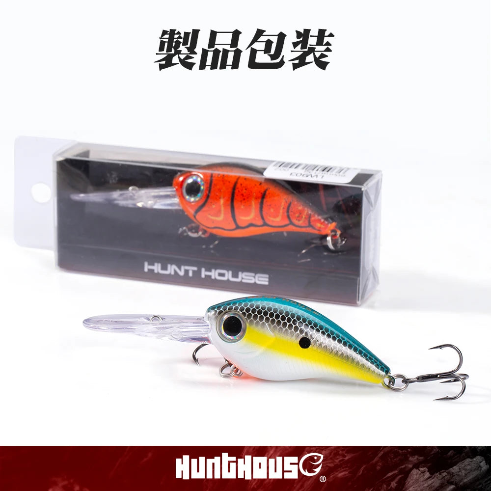 Hunthouse Crankbait Fishing Lure 60mm/13g 75mm/18g Long Lip Hard Crank Floating Bait For Seabass Deep Diving Wobbler LW903