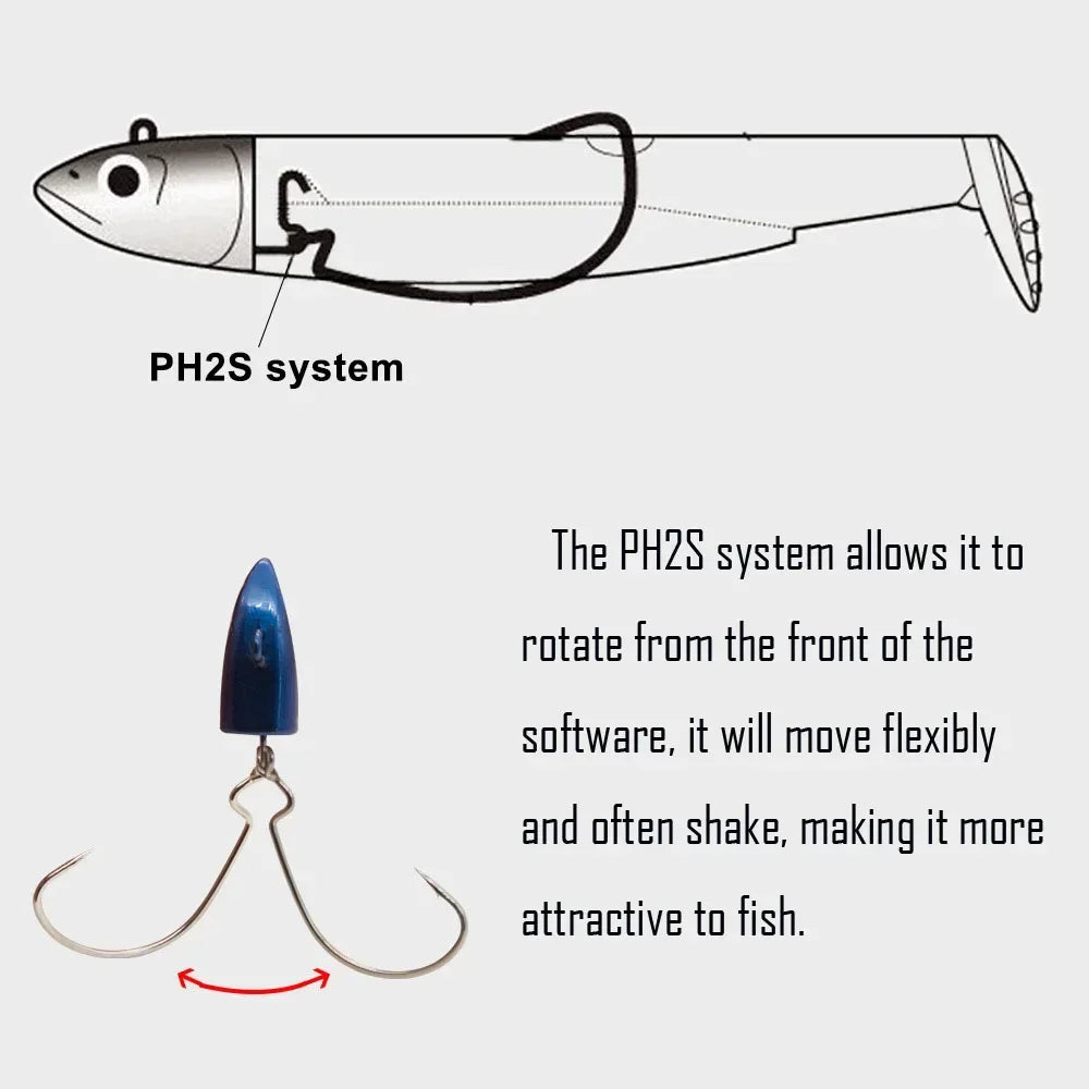 TSUYOKI 2PCS/Bag Jig Head Fishing Lure 5g 10g 15g 25g 40g Jigging Lure for Seabass Grouper Artificial Jigging Head Spinning Bait