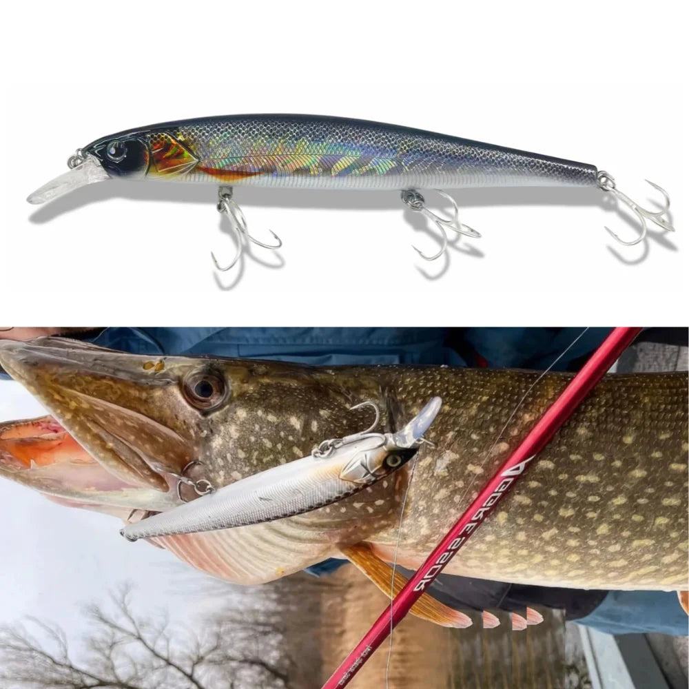 TSUYOKI Flirt Minnow Fishing Lure Wobbler 16cm 33.5g Jerkbait Artificial Bait Suspending Minnow Pike Bass Jackall Magsquad 160SP